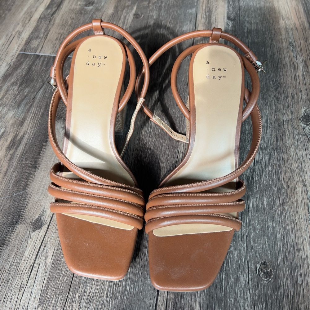 A New Day Women's Brown Strappy Heels